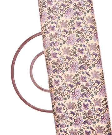 purple color floral print digital jaquard banarasi brocade silk fabric